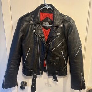 Straight to Hell Commando Leather Jacket Size 32
